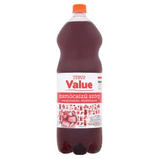 Tesco Value szamócaízű szörp 2 l