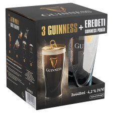 Guinness Irish Black Beer 4,2% 3 x 440 ml + Original Guinness Glass