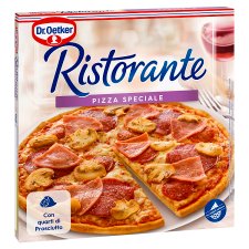 Dr. Oetker Ristorante Speciale gyorsfagyasztott pizza sajttal, szalámival, gombával, sonkával 345 g