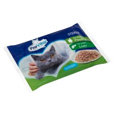 PreVital Complete Pet Food for Adult, Sterile Cats in Gravy 4 x 100 g