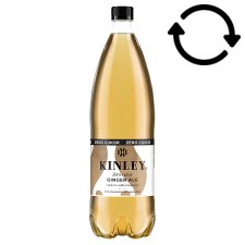 Kinley Ginger Ale Zero Sugar Energy-Free Carbonated Soft Drink with Sweeteners 1,5 l