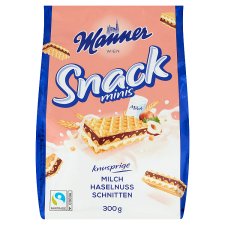 Manner Snack ostya mogyoró- és tejszín ízesítésű krémtöltelékkel 300 g