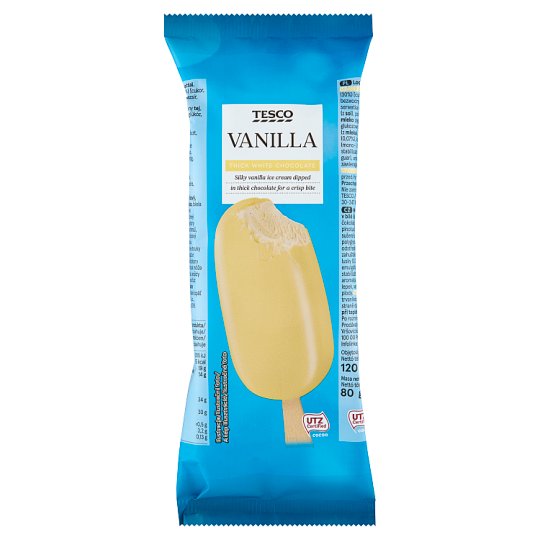 Tesco vanília jégkrém fehér csokoládé bevonattal 120 ml
