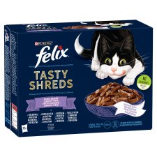 Purina Felix Shreds vegyes válogatás szószban nedves macskaeledel 12 x 80 g