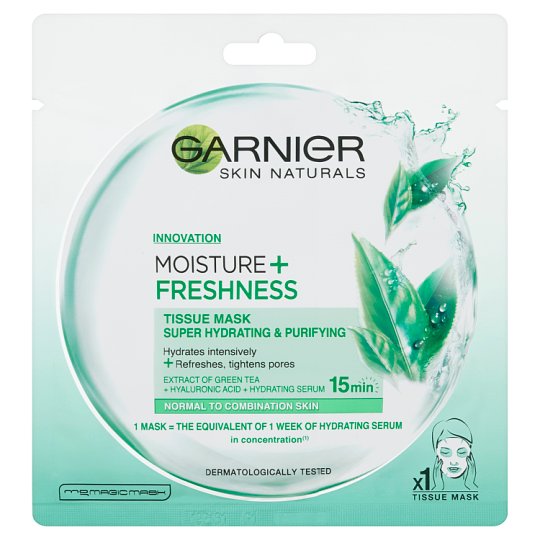 Garnier Skin Naturals Moisture + Freshness szuper hidratáló, tisztító textil maszk 32 g