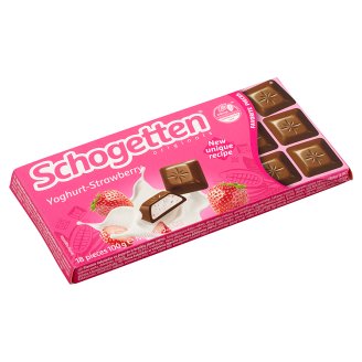 Schogetten joghurt és eper ízesítésű krémmel töltött tejcsokoládé 100 g