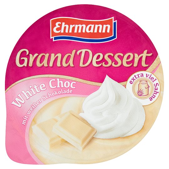 Ehrmann Grand Dessert fehér csokoládé ízű puding tejszínhabbal 190 g