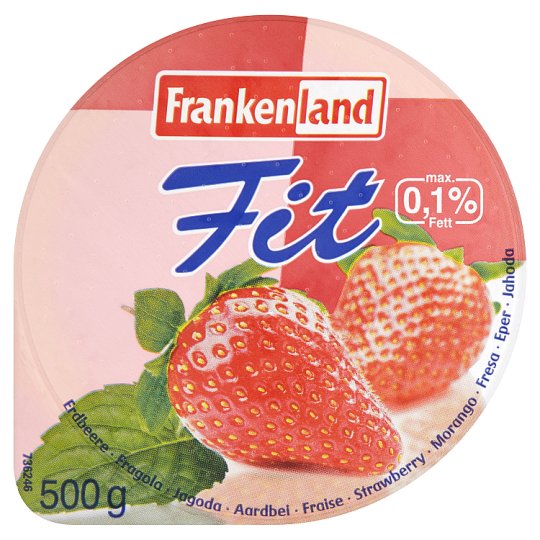 Frankenland Fit epres sovány homogénezett, pasztőrözött gyümölcsjoghurt készítmény 500 g