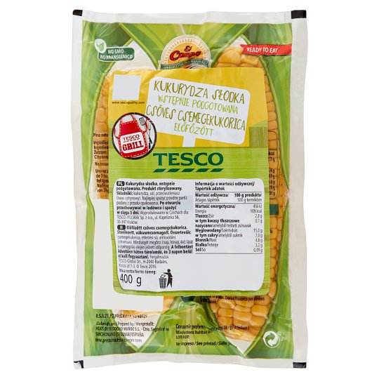 Tesco előfőzött csöves csemegekukorica 400 g