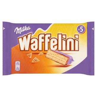 Milka Waffelini alpesi tejcsokoládéval mártott tejes ízű krémmel töltött ostya 5 db 155 g