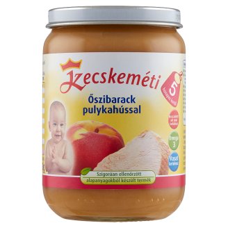 Kecskeméti glutén- és tejszármazékmentes őszibarack pulykahússal bébiétel 5 hónapos kortól 190 g