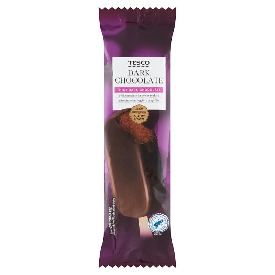 Tesco Milk Chocolate Ice Cream in Dark Chocolate Coating 120 ml Tesco