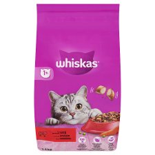 Whiskas 1+ teljes értékű száraz eledel felnőtt macskák részére marhával 1,4 kg