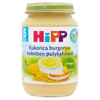 HiPP BIO glutén- és tejszármazékmentes kukorica burgonyakrémben pulykahússal 5 hónapos kortól 190 g