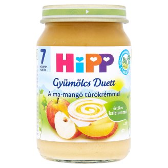 HiPP Gyümölcs Duett BIO gluténmentes alma-mangó túrókrémmel 7 hónapos kortól 160 g