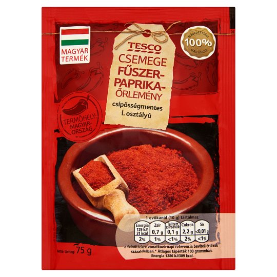 Tesco I. osztályú csípősségmentes csemege fűszerpaprika-őrlemény 75 g