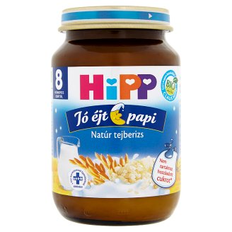 HiPP Jó Éjt Papi Bio gluténmentes natúr tejberizs 8 hónapos kortól 190 g