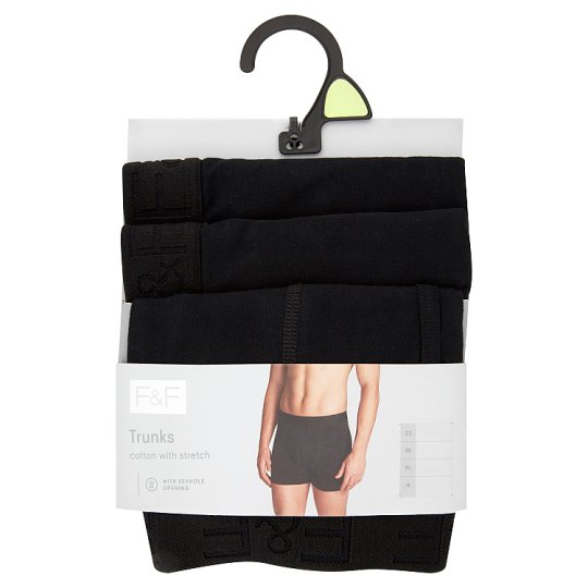 F&F Trunks 3 pieces in a pack, 3XL, Black Tesco Online, Tesco From