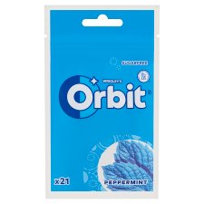 Orbit Peppermint Flavoured Sugar-Free Chewing Gum with Sweetener 29 g