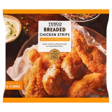 Tesco Quick-Frozen Breaded Chicken Strips 500 g