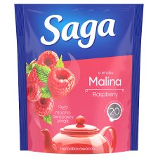 Saga Raspberry ízesített gyümölcstea 20 filter 34 g