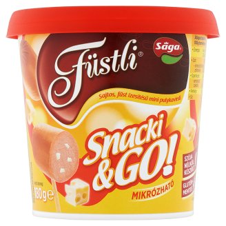 Sága Füstli Snacki & Go! sajtos, füst ízesítésű mini pulykavirsli 180 g