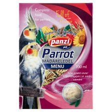 Panzi Pet Nagypapagáj Menü teljes értékű madáreledel nagypapagájok számára 700 ml