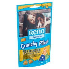 Reno Crunchy Pillows kiegészítő állateledel kutyák számára csirkében gazdag sajt töltelékkel 60 g