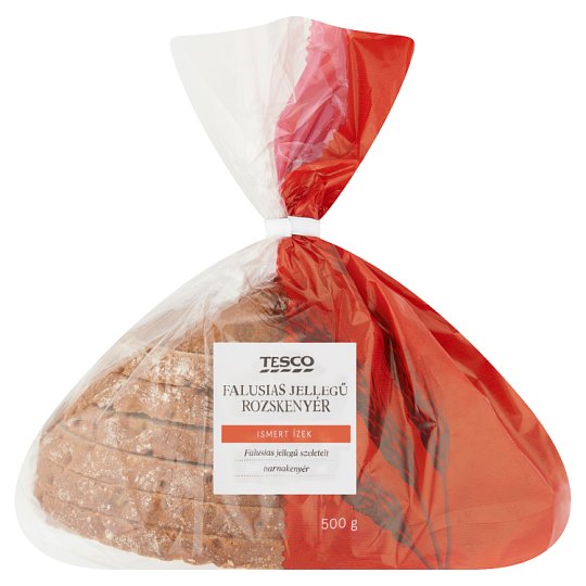 Tesco falusias jellegű szeletelt rozskenyér 500 g