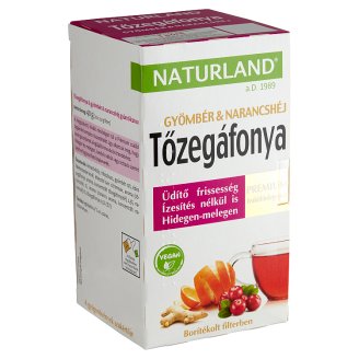 Naturland Premium tőzegáfonya & gyömbér & narancshéj gyümölcstea 20 filter 40 g