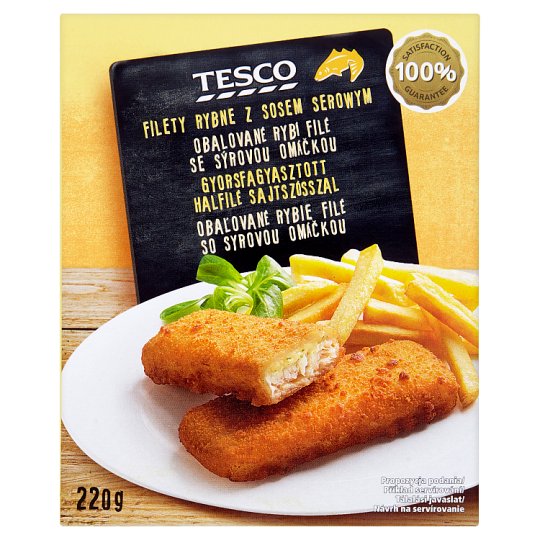 Tesco QuickFrozen Breaded Cod Fillet with Cheese Sauce 220 g Tesco