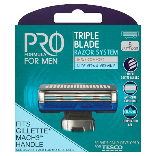 Tesco Pro Formula for Men Rightfit 3. hárompengés borotvafejek 8 db