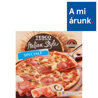 Tesco Italian Style gyorsfagyasztott pizzalap sajttal, gombával, szalámival, sonkával 320 g