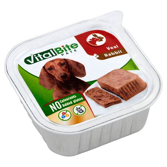 VitalBite Alutálkás teljes értékű állateledel felnőtt kutyák számára nyúllal és borjúval 150 g