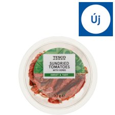 Tesco marinált napon szárított paradicsom zöldfűszerekkel 90 g