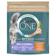 Purina One Bifensis Coat & Hairball Complete Pet Food for Adult Cats Rich in Chicken 800 g