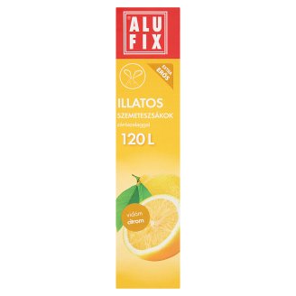 Alufix 120 literes vidám citrom illatú szemeteszsákok zárószalaggal 6 db