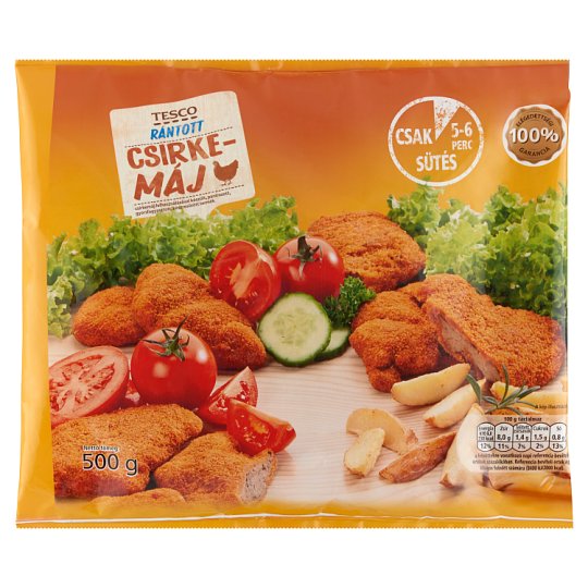 Tesco gyorsfagyasztott rántott csirkemáj 500 g