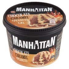 Manhattan csokoládés-karamelles jégkrém pörkölt földimogyoró darabkákkal 1400 ml