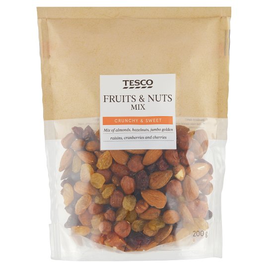 Tesco Fruits and Nuts Mix 200 g Tesco Online, Tesco From Home, Tesco Doboz