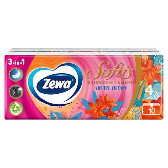 Zewa Softis Tropical Spirit illatosított papír zsebkendő 4 rétegű 10 x 9 db