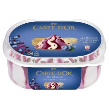 Carte D'Or vanília ízű jégkrém és áfonyával ízesített jégkrém áfonyás szósszal 900 ml