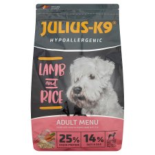 Julius-K9 Hypoallergenic Adult Menu teljes értékű kutyaeledel báránnyal és rizzsel 3 kg