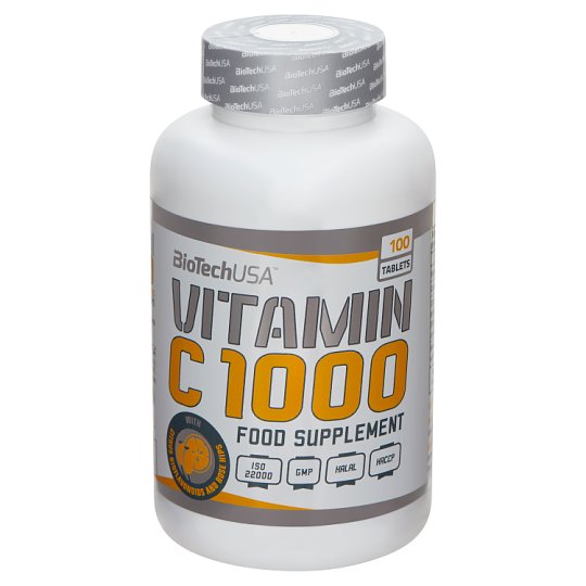 BioTechUSA Vitamin C 1000 étrend-kiegészítő tabletta 100 db 180 g