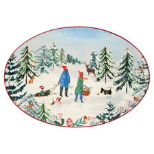 Tesco Home Christmas Winter Walk Oval Platter 41 cm x 29 cm