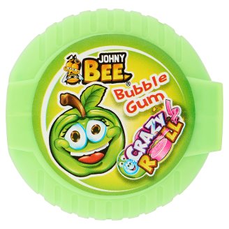 Johny Bee Crazy Roll zöld alma ízű vagy kék málna ízű rágógumi 18 g