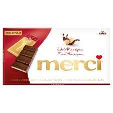 Merci Dark Chocolate Bar Filled with Marzipan 112 g