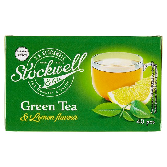 Stockwell & Co. Green Tea and Lemon Flavour 40 Tea Bags 70 g Tesco