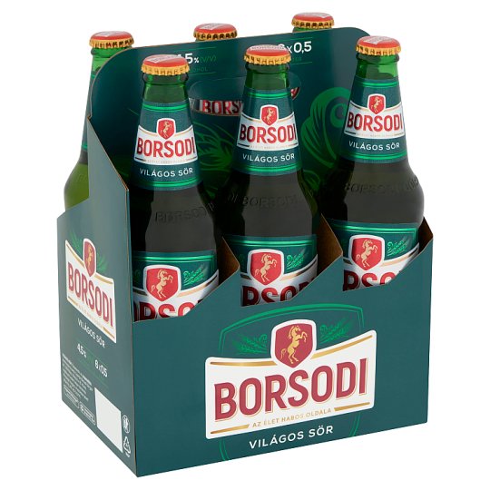 Borsodi világos sör 4,5% 6 x 0,5 l