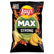 Lay's Max Strong sajt és csípőspaprika ízű burgonyachips 120 g